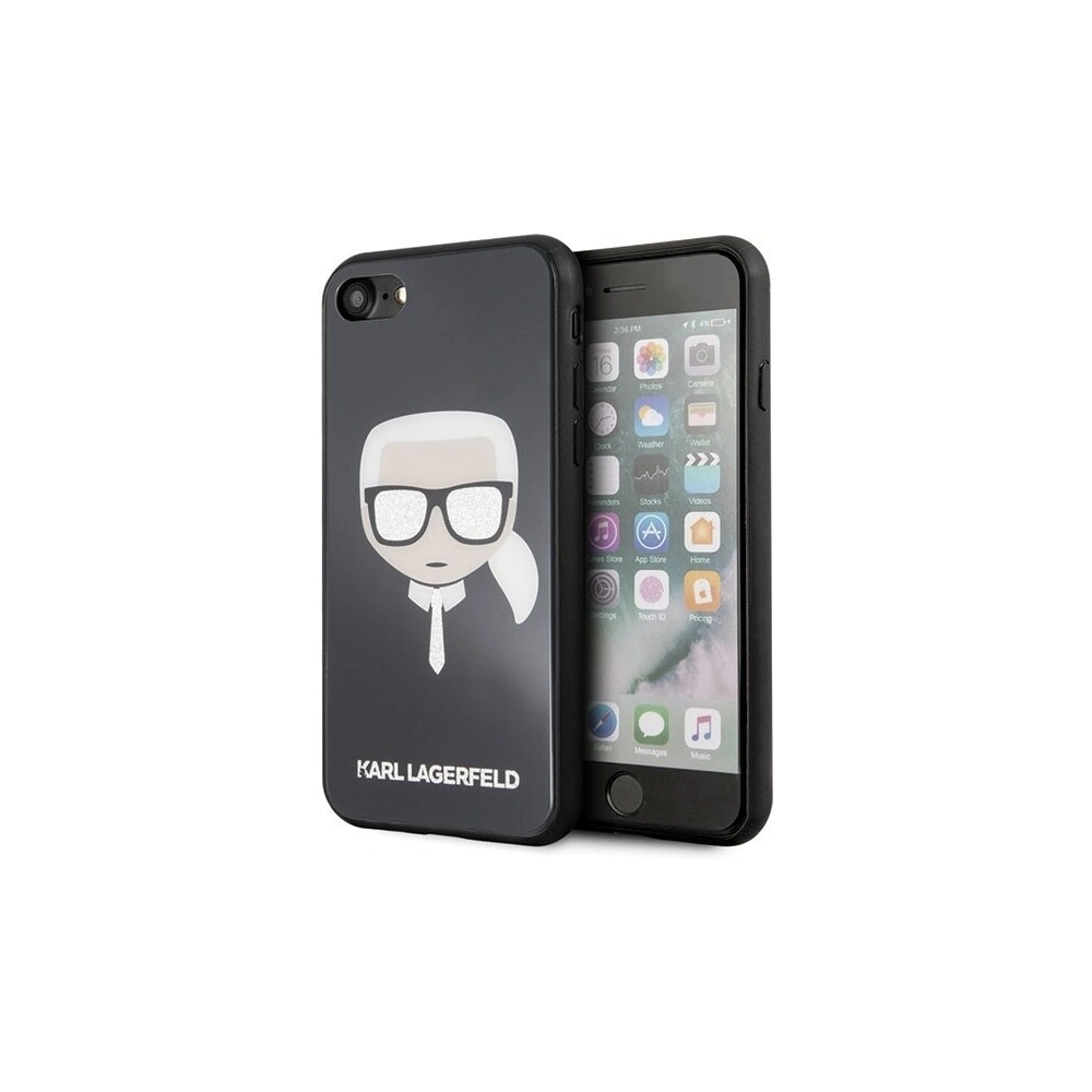 Hurtownia GSM - Karl Lagerfeld KLHCI8DLHBK Apple iPhone SE 2022/SE 2020/8/7 czarny/black Iconic Glitter Karl`s Head - KLD067BLK - {ean13} - Hurt