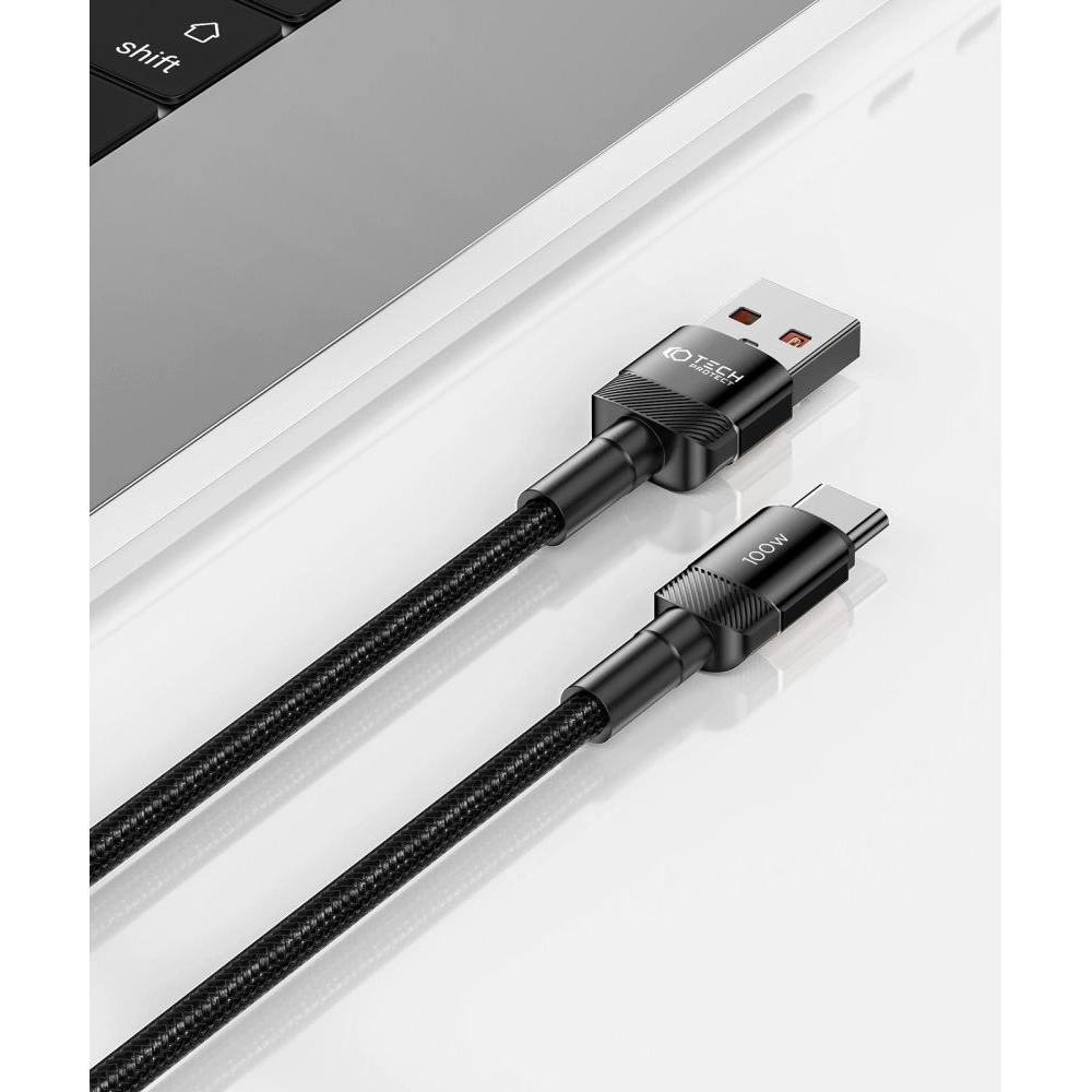 Hurtownia GSM - Cablul Tech-Protect Ultraboost Evo USB-A / USB-C 100W 5A 25cm Negru - THP2602 - {ean13} - Hurt