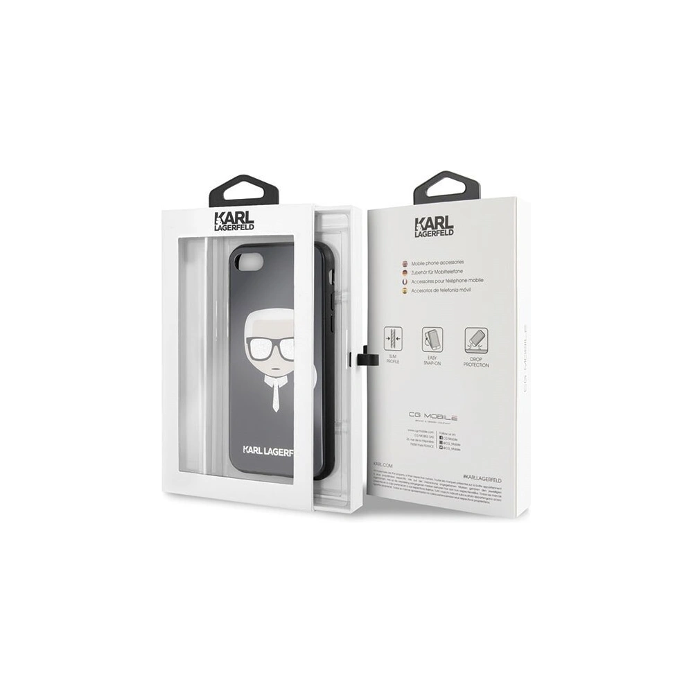 Hurtownia GSM - Karl Lagerfeld KLHCI8DLHBK Apple iPhone SE 2022/SE 2020/8/7 czarny/black Iconic Glitter Karl`s Head - KLD067BLK - {ean13} - Hurt