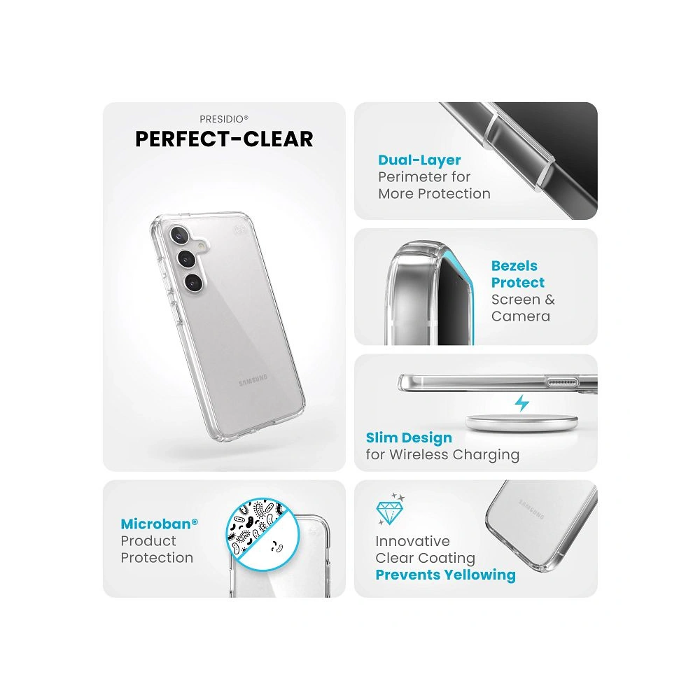 Hurtownia GSM - Etui Speck Presidio Perfect-Clear Samsung Galaxy S24 čiré/čiré - SPK587 - {ean13} - Hurt