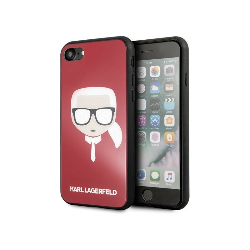 Karl Lagerfeld Distributor - 3700740444795 - KLD068RED - Karl Lagerfeld KLHCI8DLHRE Apple iPhone SE 2022/SE 2020/8/7 red Iconic Glitter Karl`s Head - B2B homescreen