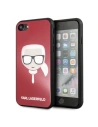 Karl Lagerfeld KLHCI8DLHRE Apple iPhone SE 2022/SE 2020/8/7 rot/red Iconic Glitter Karls Kopf