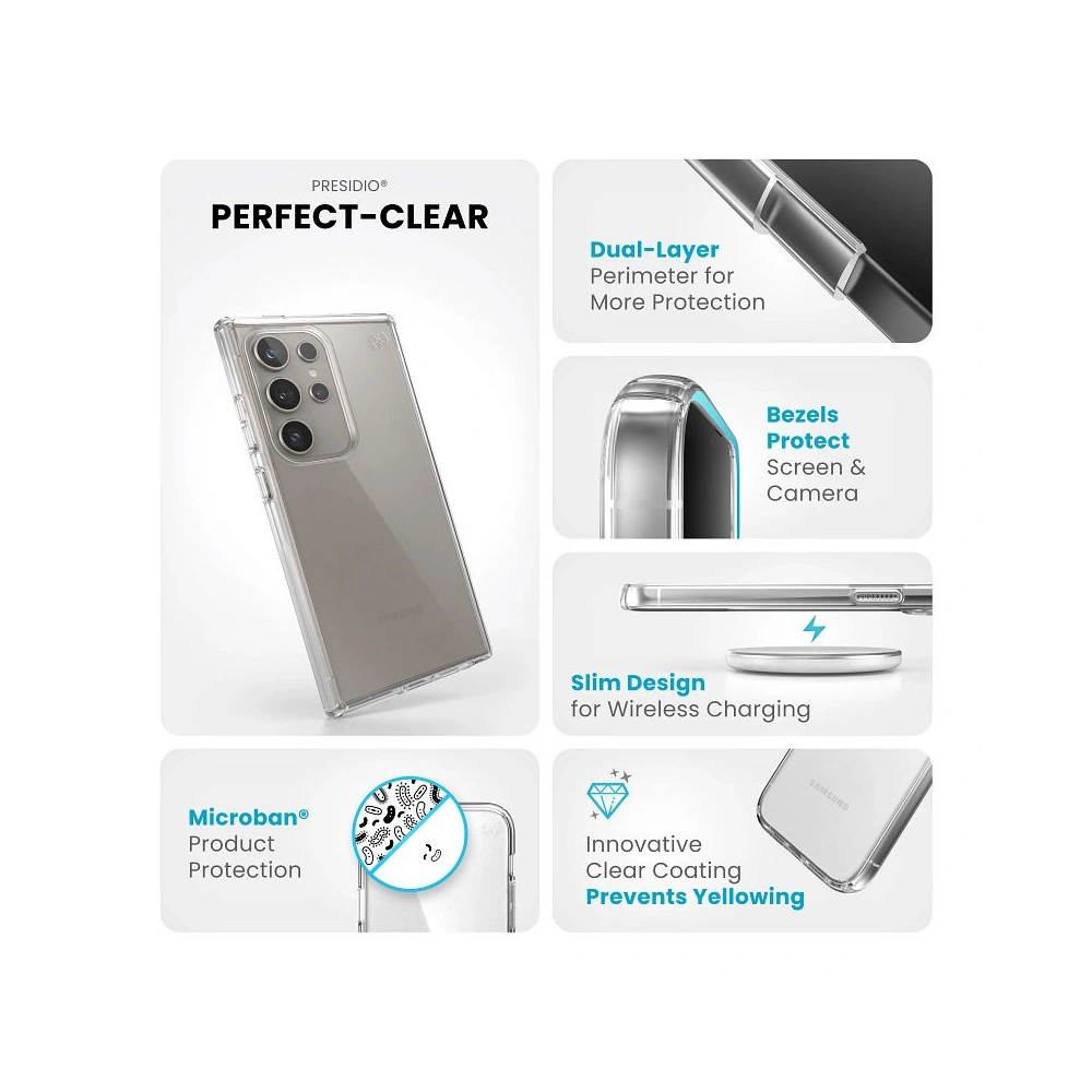 Hurtownia GSM - Etui Speck Presidio Perfect-Clear Samsung Galaxy S24 Ultra čiré/čiré - SPK588 - {ean13} - Hurt