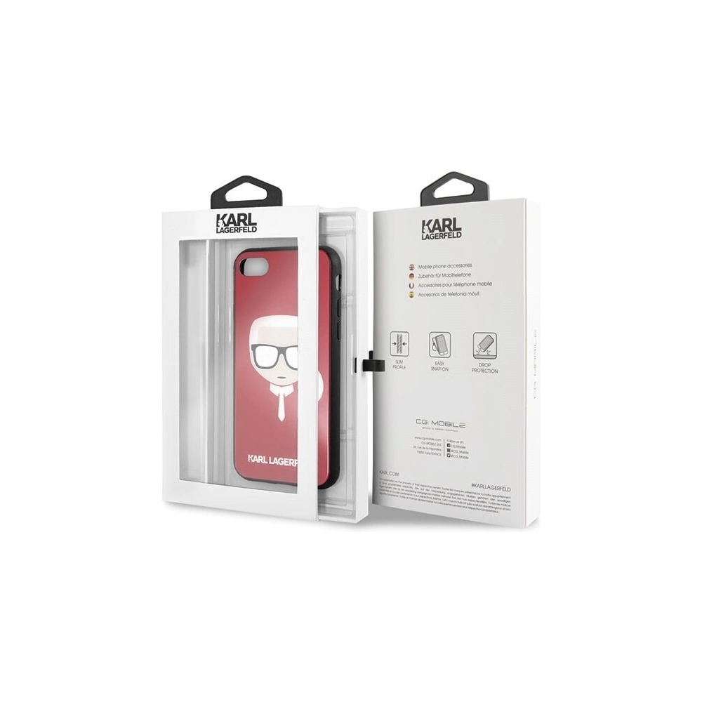 Hurtownia GSM - Karl Lagerfeld KLHCI8DLHRE Apple iPhone SE 2022/SE 2020/8/7 czerwony/red Iconic Glitter Karl`s Head - KLD068RED - {ean13} - Hurt