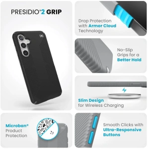Etui Speck Presidio2 Grip Samsung Galaxy S24+ Plus black/slate grey/white