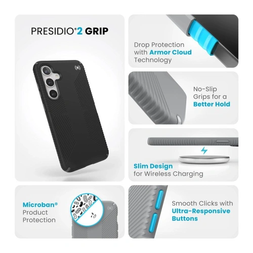 Etui Speck Presidio2 Grip Samsung Galaxy S24+ Plus black/slate grey/white