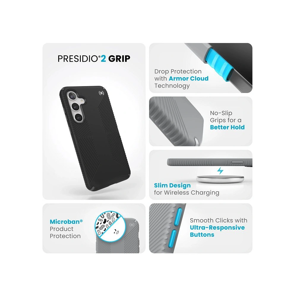 Wholesale Speck Presidio2 Grip Samsung Galaxy S24+ Plus black/slate grey/white - SPK592 - {ean13} - Hurt