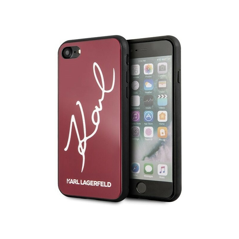 Hurtownia Karl Lagerfeld - 3700740445075 - KLD070RED - Karl Lagerfeld KLHCI8DLKSRE Apple iPhone SE 2022/SE 2020/8/7 czerwony/red hard case Signature Glitter - B2B homescreen