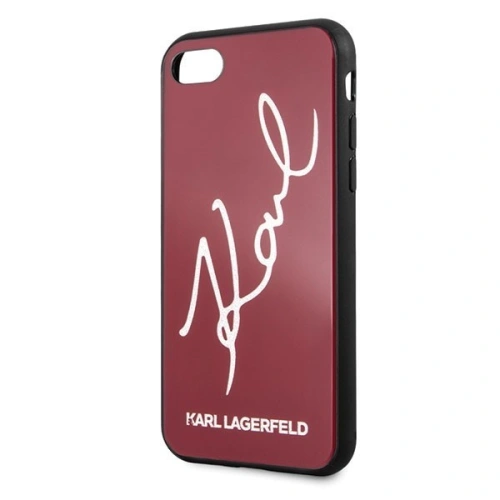 Karl Lagerfeld KLHCI8DLKSRE Apple iPhone SE 2022/SE 2020/8/7 czerwony/red hard case Signature Glitter
