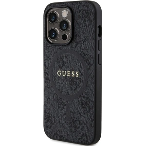 Etui Guess GUHMP15LG4GFRK Apple iPhone 15 Pro hardcase 4G Collection Leather Metal Logo MagSafe czarny/black
