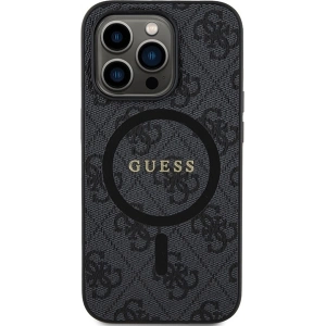Etui Guess GUHMP15LG4GFRK Apple iPhone 15 Pro hardcase 4G Collection Leather Metal Logo MagSafe czarny/black
