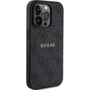 Etui Guess GUHMP15LG4GFRK Apple iPhone 15 Pro hardcase 4G Collection Leather Metal Logo MagSafe czarny/black