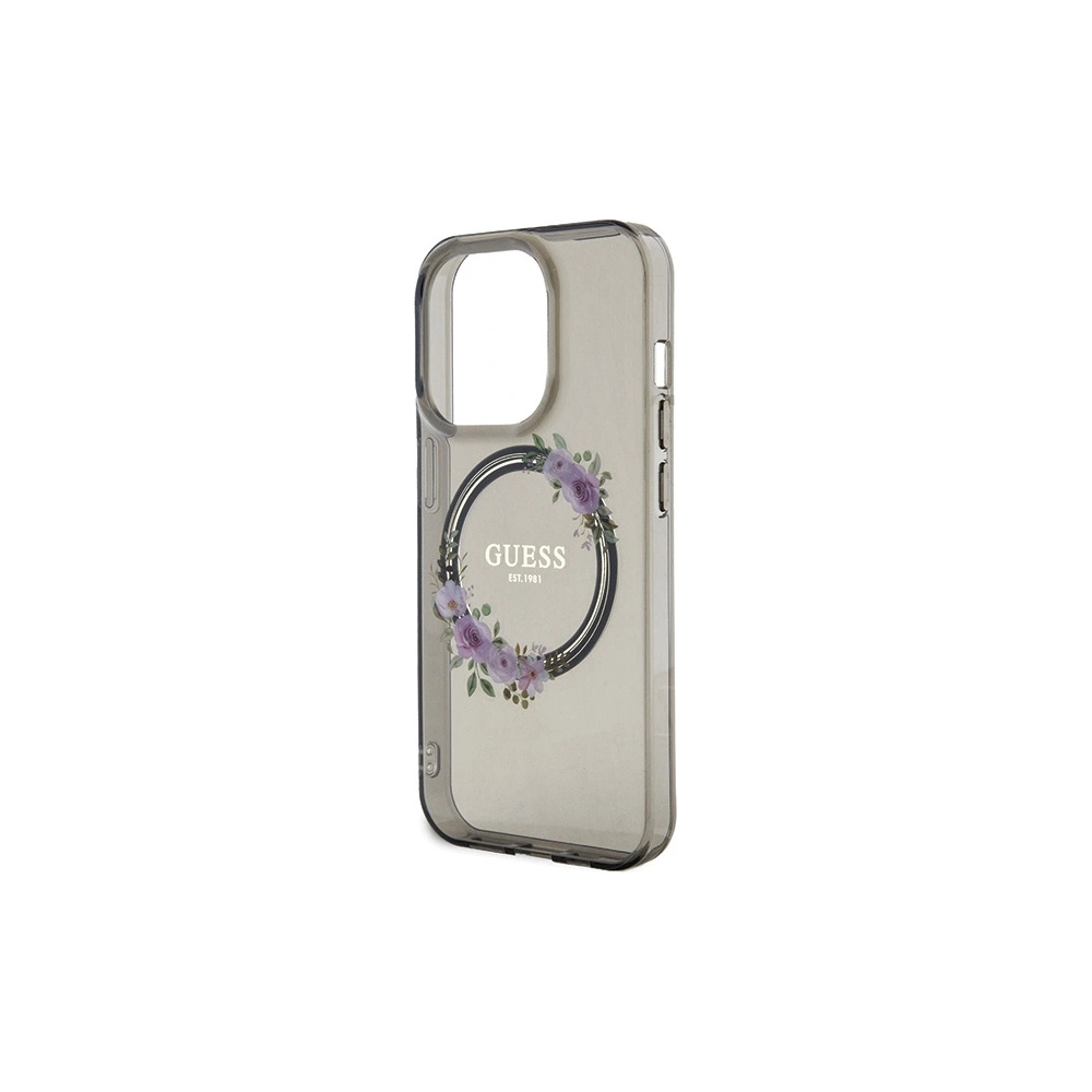 Hurtownia GSM - Etui Guess GUHMP15LHFWFCK Apple iPhone 15 Pro hardcase IML Flowers Wreatch MagSafe czarny/black - GUE3232 - {ean13} - Hurt