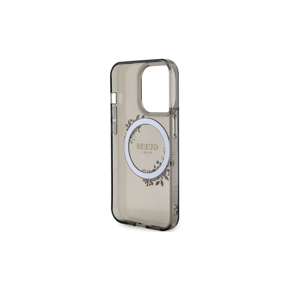Hurtownia GSM - Etui Guess GUHMP15LHFWFCK Apple iPhone 15 Pro hardcase IML Flowers Wreatch MagSafe czarny/black - GUE3232 - {ean13} - Hurt