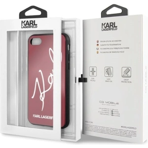 Hurtownia GSM - Karl Lagerfeld KLHCI8DLKSRE Apple iPhone SE 2022/SE 2020/8/7 czerwony/red hard case Signature Glitter - KLD070RED - {ean13} - Hurt