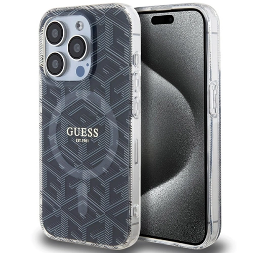 Etui Guess GUHMP15LHGCUSTGK Apple iPhone 15 Pro hardcase IML GCube MagSafe czarny/black