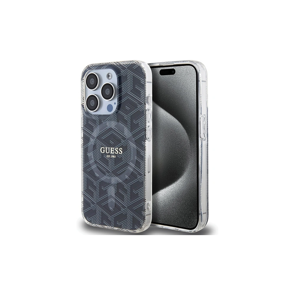 Hurtownia GSM - Etui Guess GUHMP15LHGCUSTGK Apple iPhone 15 Pro hardcase IML GCube MagSafe czarny/black - GUE3234 - {ean13} - Hurt