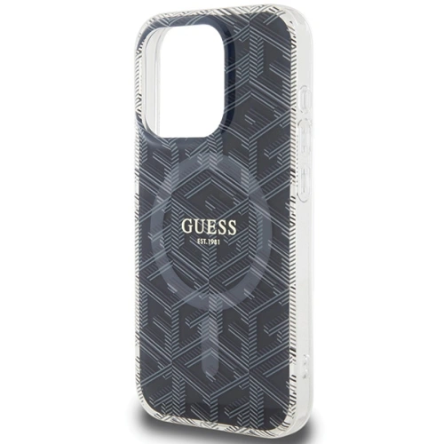 Etui Guess GUHMP15LHGCUSTGK Apple iPhone 15 Pro hardcase IML GCube MagSafe czarny/black