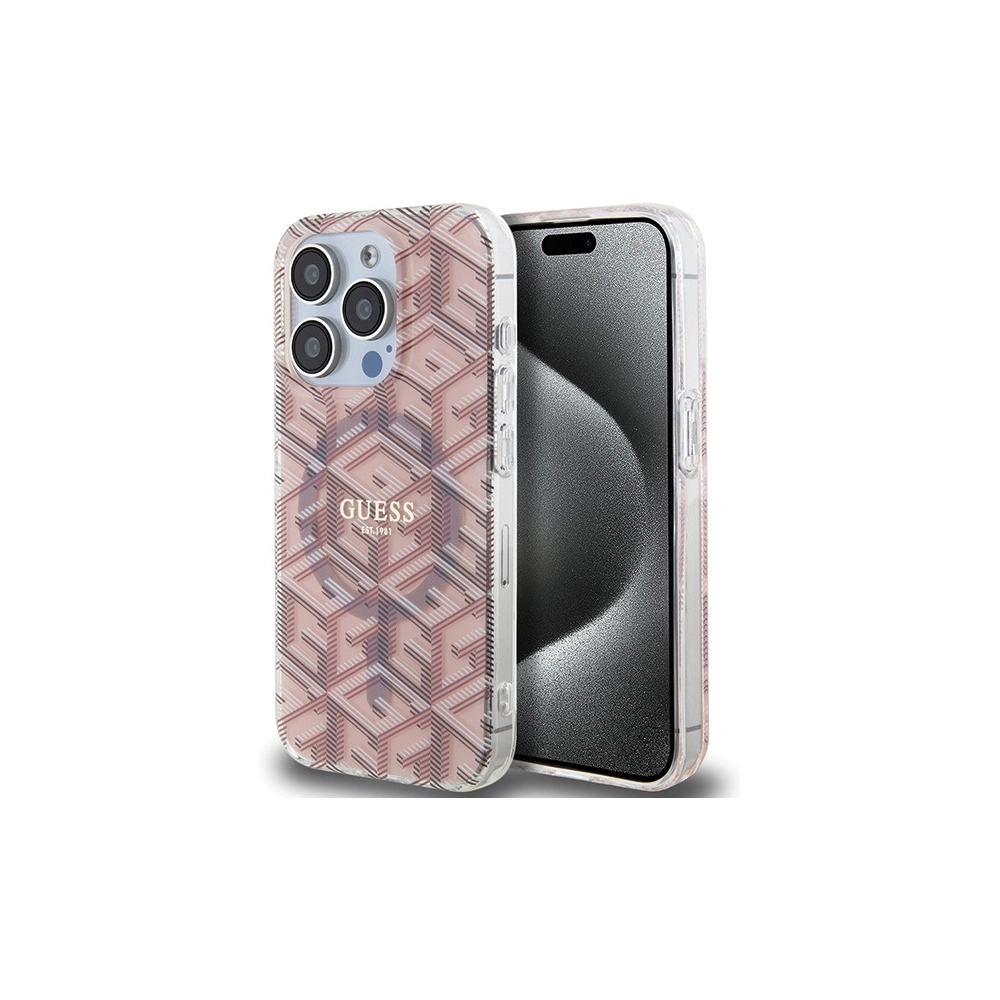 Hurtownia GSM - Case Guess GUHMP15LHGCUSTGP Apple iPhone 15 Pro Hardcase IML GCube MagSafe rosa/pink - GUE3235 - {ean13} - Hurt