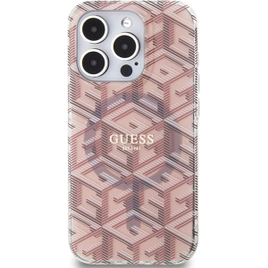 Etui Guess GUHMP15LHGCUSTGP Apple iPhone 15 Pro hardcase IML GCube MagSafe rózsaszín/pink