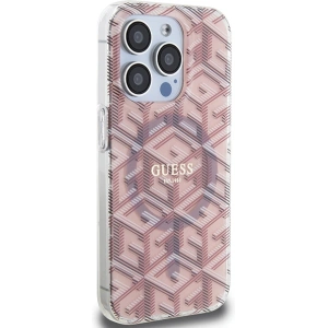 Etui Guess GUHMP15LHGCUSTGP Apple iPhone 15 Pro hardcase IML GCube MagSafe rózsaszín/pink