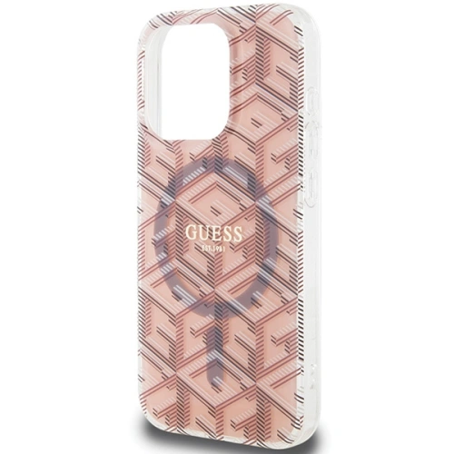 Etui Guess GUHMP15LHGCUSTGP Apple iPhone 15 Pro hardcase IML GCube MagSafe różowy/pink