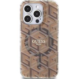 Etui Guess GUHMP15LHGCUSTGW Apple iPhone 15 Pro kemény tok IML GCube MagSafe barna/brown