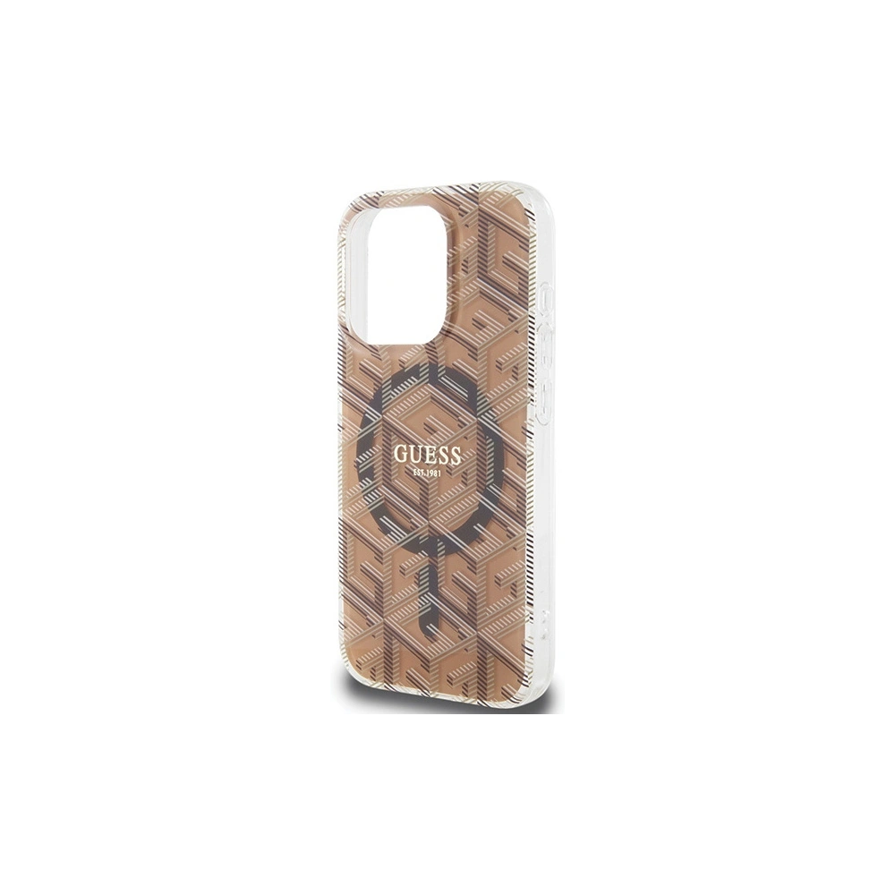 Hurtownia GSM - Etui Guess GUHMP15LHGCUSTGW Apple iPhone 15 Pro hardcase IML GCube MagSafe maro/brown - GUE3236 - {ean13} - Hurt