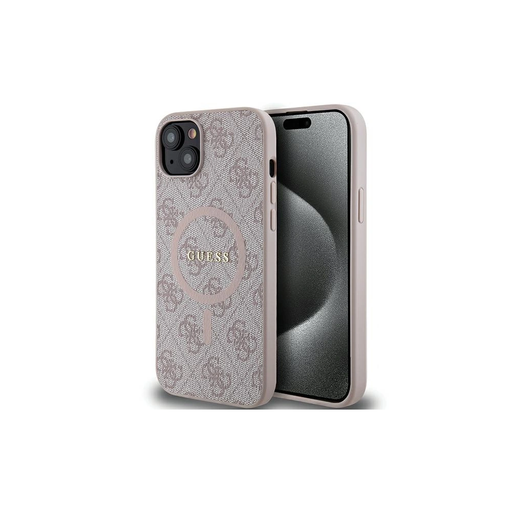 Hurtownia GSM - Case Guess GUHMP15MG4GFRP Apple iPhone 15 Plus / 14 Plus Hardcase 4G Collection Leder Metall-Logo MagSafe rosa/pink - GUE3239 - {ean13} - Hurt