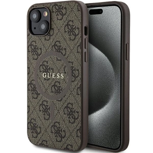 Hurtownia GSM - Etui Guess GUHMP15MG4GFRW Apple iPhone 15 Plus / 14 Plus hardcase 4G Collection Leather Metal Logo MagSafe maro/brown - GUE3240 - {ean13} - Hurt