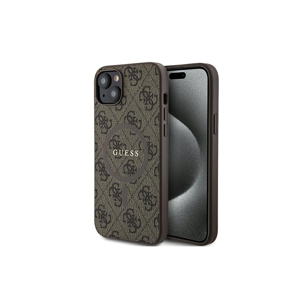 Hurtownia GSM - Etui Guess GUHMP15MG4GFRW Apple iPhone 15 Plus / 14 Plus hardcase 4G Collection Leather Metal Logo MagSafe maro/brown - GUE3240 - {ean13} - Hurt