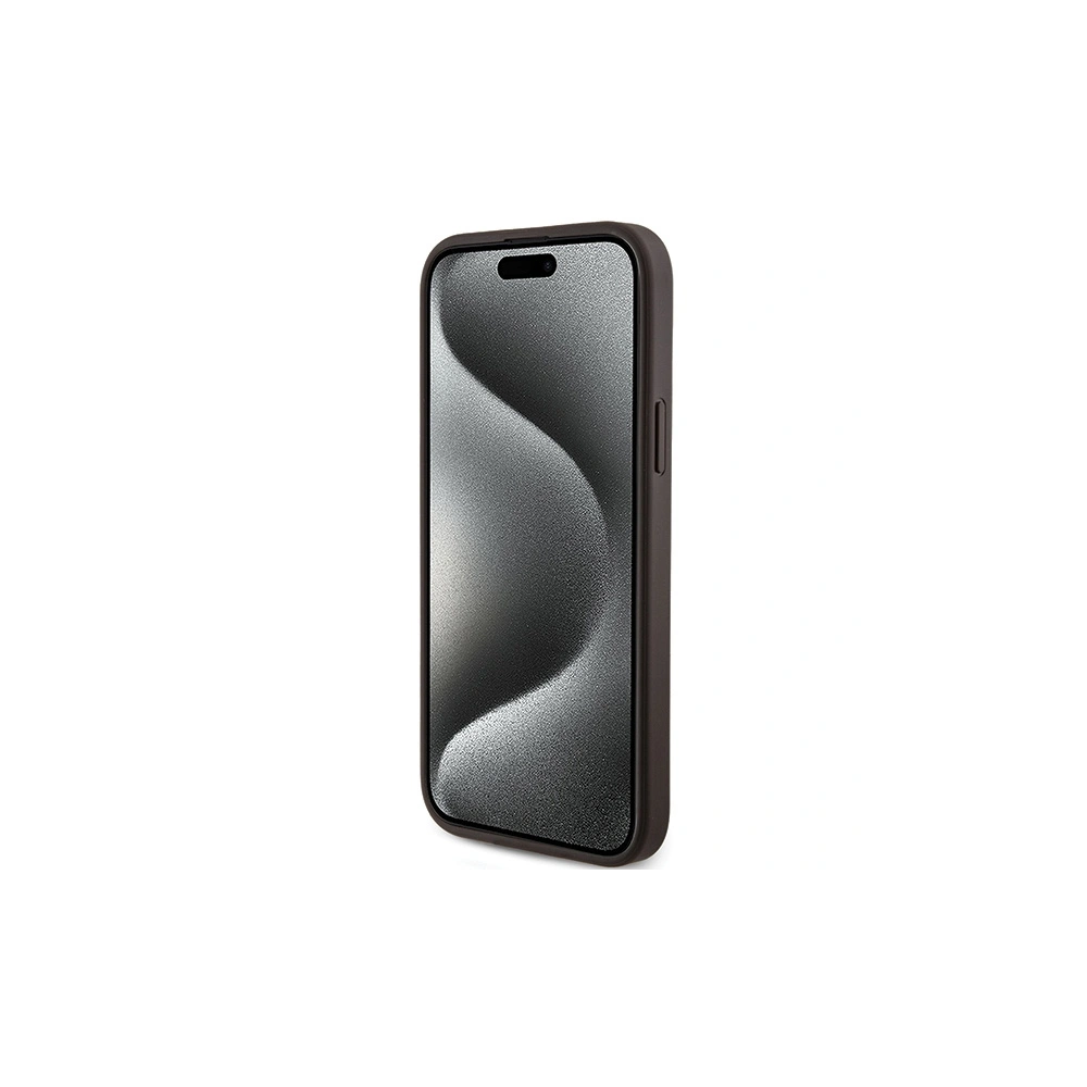 Hurtownia GSM - Case Guess GUHMP15MG4GFRW Apple iPhone 15 Plus / 14 Plus Hartschale 4G Collection Leder Metall-Logo MagSafe braun/brown - GUE3240 - {ean13} - Hurt