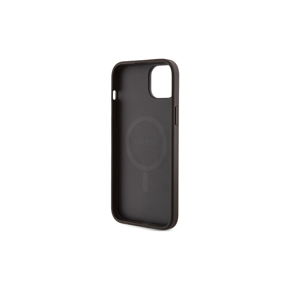 Hurtownia GSM - Etui Guess GUHMP15MG4GFRW Apple iPhone 15 Plus / 14 Plus keménytok 4G Collection Bőr Fém Logó MagSafe barna/brown - GUE3240 - {ean13} - Hurt