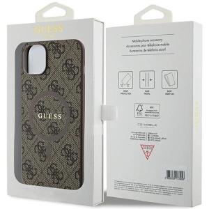 Hurtownia GSM - Etui Guess GUHMP15MG4GFRW Apple iPhone 15 Plus / 14 Plus hardcase 4G Collection Leather Metal Logo MagSafe hnědý/brown - GUE3240 - {ean13} - Hurt