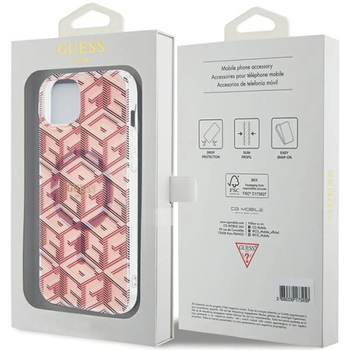 Etui Guess GUHMP15MHGCUSTGP Apple iPhone 15 Plus / 14 Plus hardcase IML GCube MagSafe różowy/pink