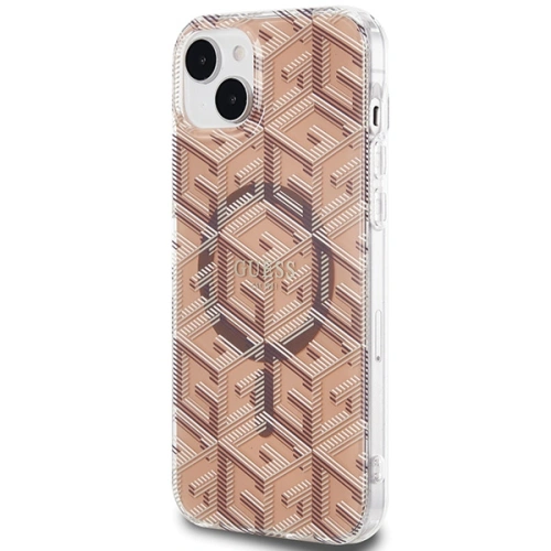 Etui Guess GUHMP15MHGCUSTGW Apple iPhone 15 Plus / 14 Plus hardcase IML GCube MagSafe brązowy/brown