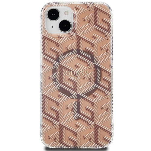 Etui Guess GUHMP15MHGCUSTGW Apple iPhone 15 Plus / 14 Plus hardcase IML GCube MagSafe brązowy/brown