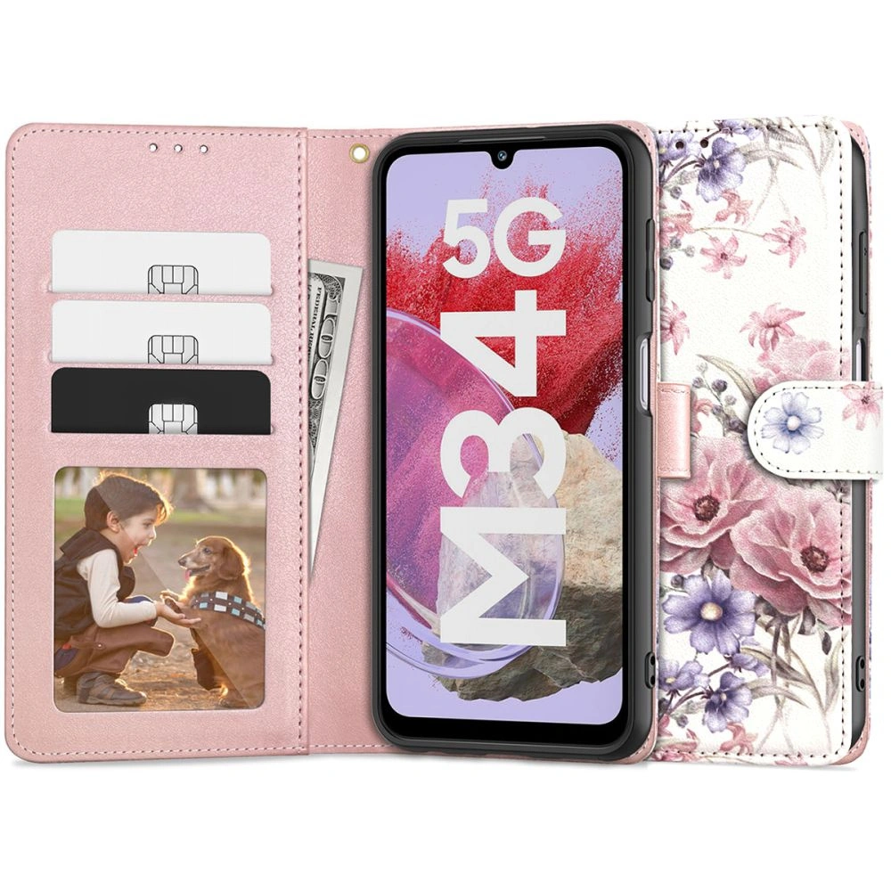 Hurtownia GSM - Etui Tech-Protect Wallet Samsung Galaxy M34 5G Floare de Cires - THP2614 - {ean13} - Hurt