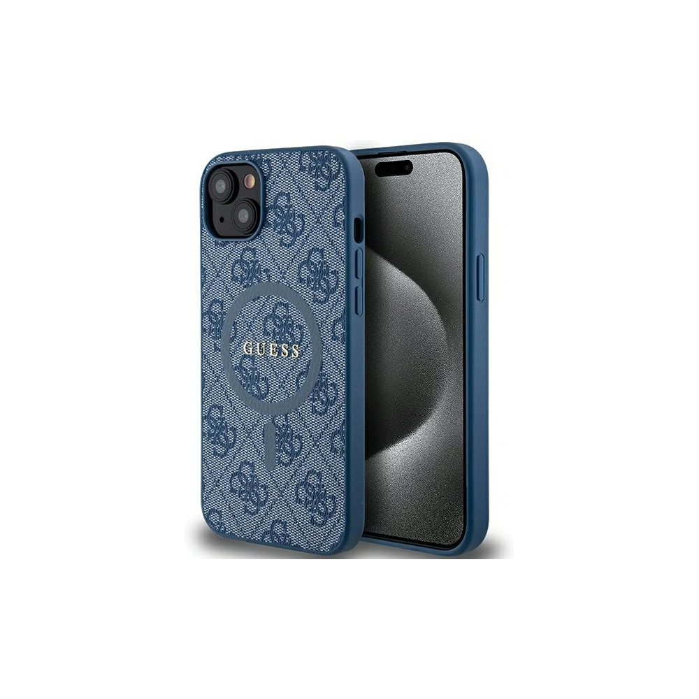 Hurtownia GSM - Case Guess GUHMP15SG4GFRB Apple iPhone 15 / 14 Hardcase 4G Collection Leder Metall-Logo MagSafe blau/blue - GUE3244 - {ean13} - Hurt