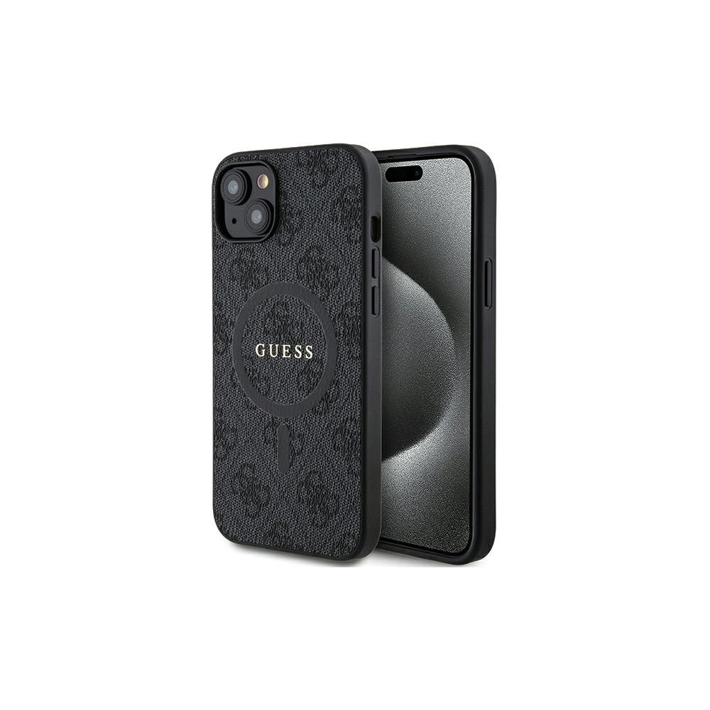 Hurtownia GSM - Case Guess GUHMP15SG4GFRK Apple iPhone 15 / 14 Hardcase 4G Collection Leder Metall Logo MagSafe schwarz/black - GUE3245 - {ean13} - Hurt