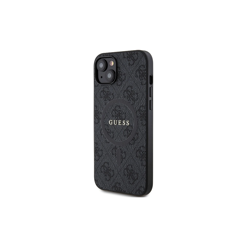 Hurtownia GSM - Etui Guess GUHMP15SG4GFRK Apple iPhone 15 / 14 kemény tok 4G Collection Bőr Fém Logó MagSafe fekete - GUE3245 - {ean13} - Hurt