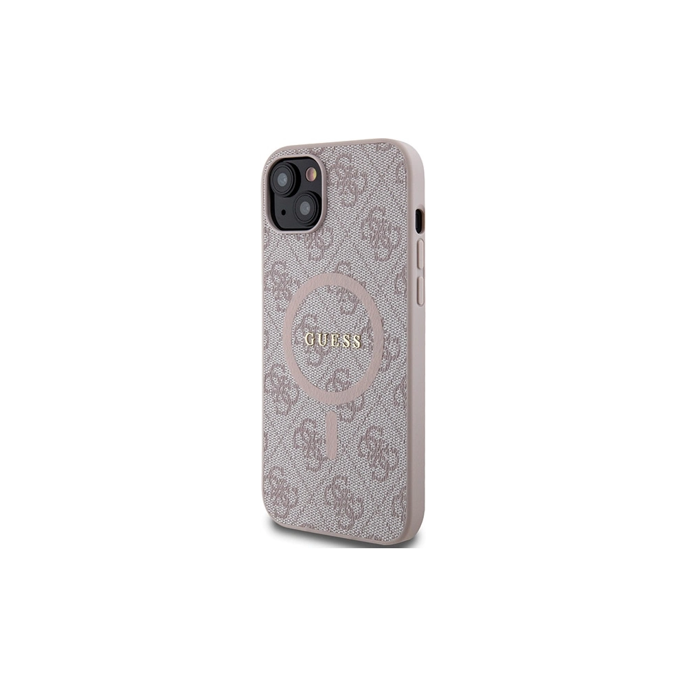 Hurtownia GSM - Case Guess GUHMP15SG4GFRP Apple iPhone 15 / 14 Hardcase 4G Collection Leder Metall Logo MagSafe rosa/pink - GUE3246 - {ean13} - Hurt