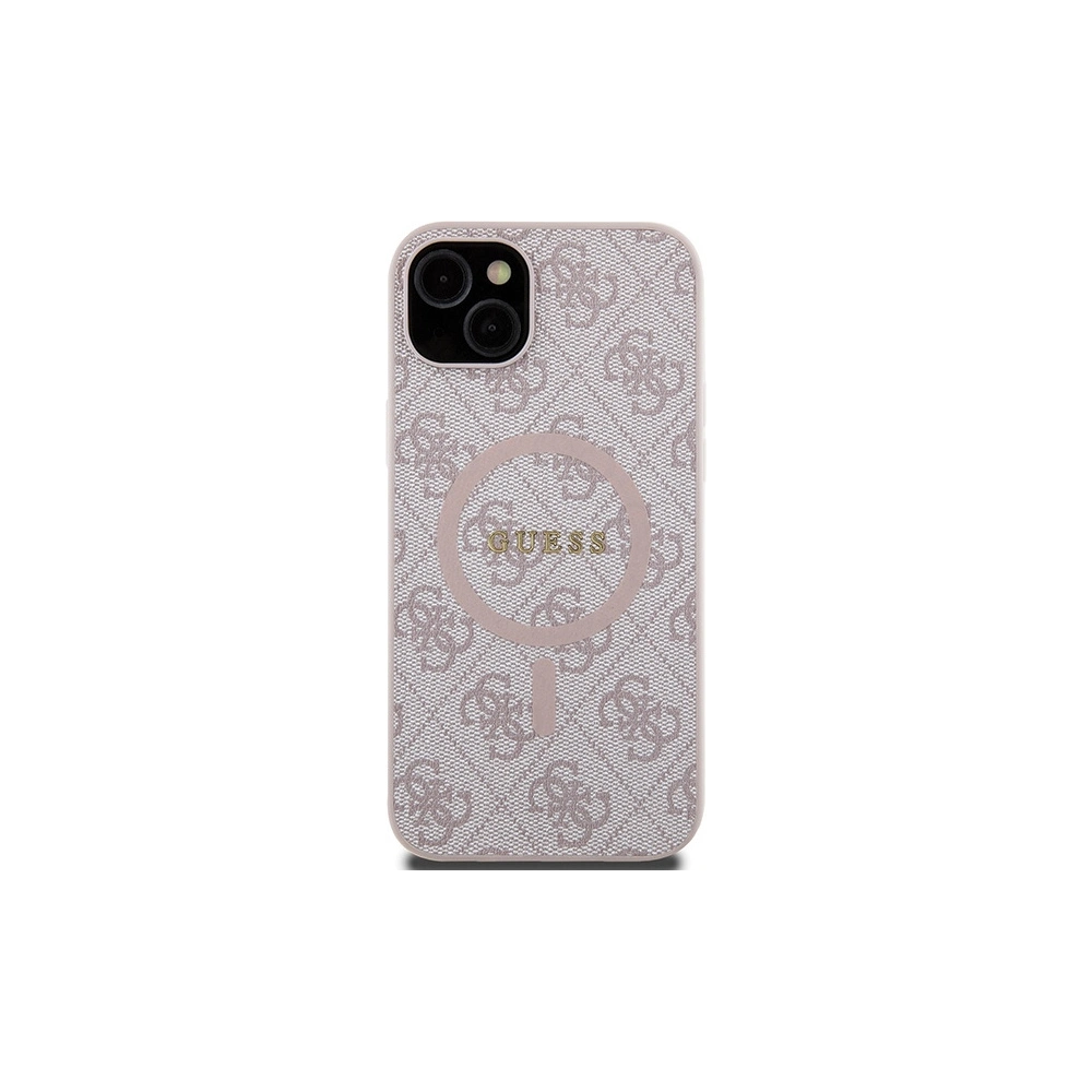 Hurtownia GSM - Case Guess GUHMP15SG4GFRP Apple iPhone 15 / 14 Hardcase 4G Collection Leder Metall Logo MagSafe rosa/pink - GUE3246 - {ean13} - Hurt