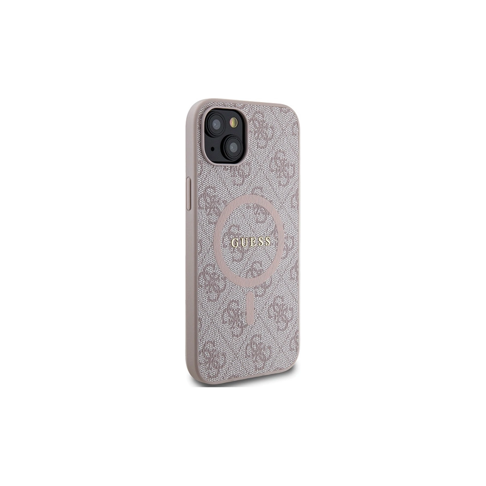 Hurtownia GSM - Case Guess GUHMP15SG4GFRP Apple iPhone 15 / 14 Hardcase 4G Collection Leder Metall Logo MagSafe rosa/pink - GUE3246 - {ean13} - Hurt