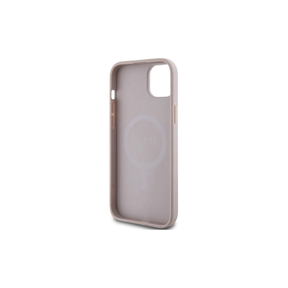 Hurtownia GSM - Case Guess GUHMP15SG4GFRP Apple iPhone 15 / 14 Hardcase 4G Collection Leder Metall Logo MagSafe rosa/pink - GUE3246 - {ean13} - Hurt