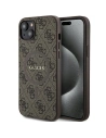 Etui Guess GUHMP15SG4GFRW Apple iPhone 15 / 14 hardcase 4G Collection Leather Metal Logo MagSafe hnědý/brown