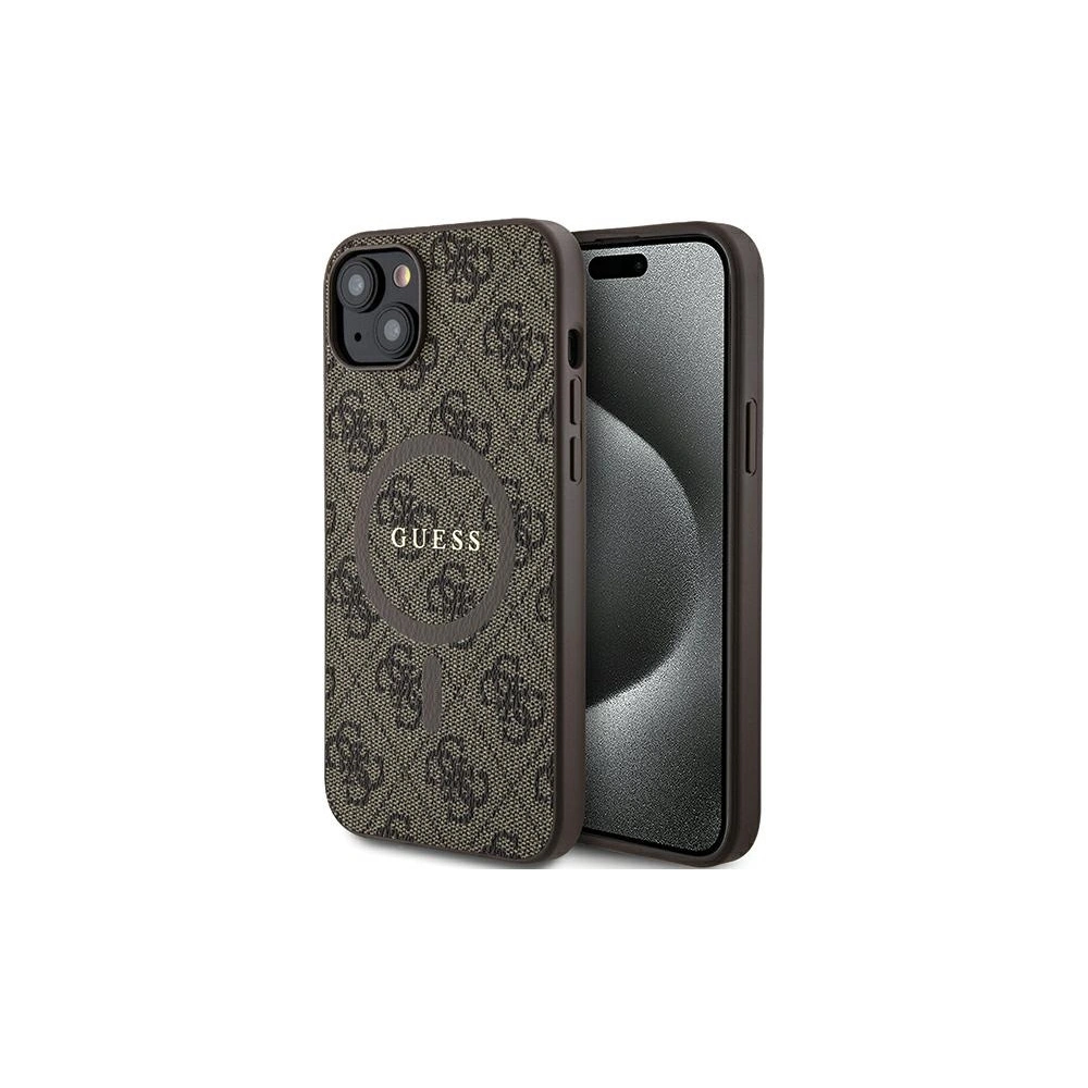 Hurtownia GSM - Etui Guess GUHMP15SG4GFRW Apple iPhone 15 / 14 hardcase 4G Collection Leather Metal Logo MagSafe hnědý/brown - GUE3247 - {ean13} - Hurt