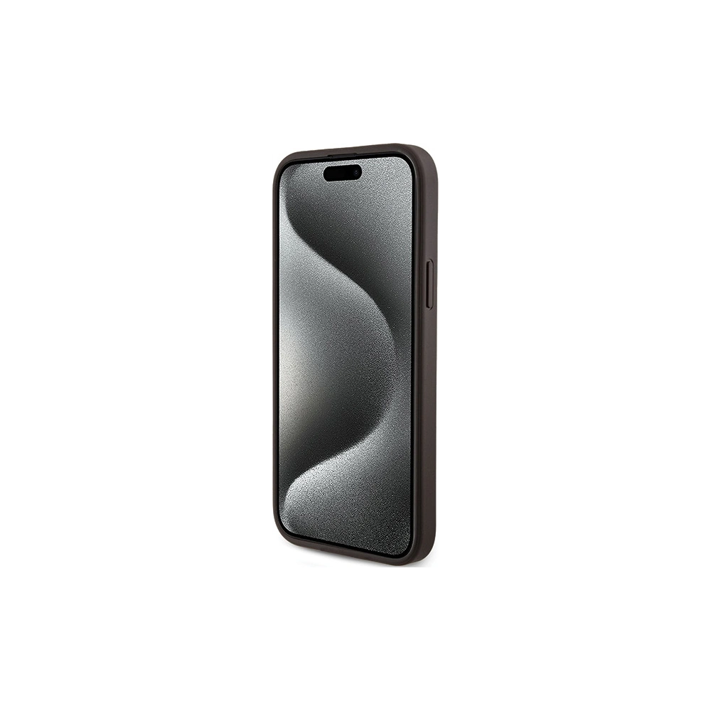 Hurtownia GSM - Case Guess GUHMP15SG4GFRW Apple iPhone 15 / 14 Hardcase 4G Kollektion Leder Metall Logo MagSafe braun/brown - GUE3247 - {ean13} - Hurt