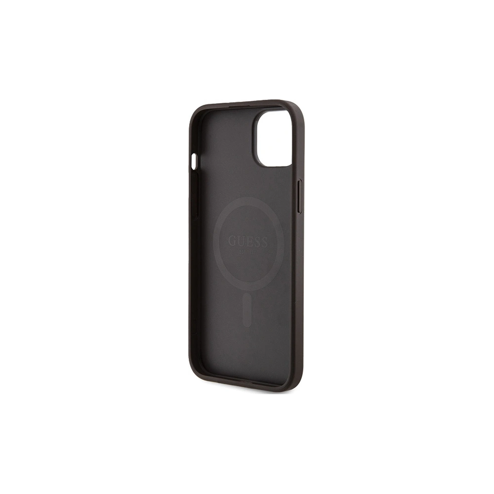 Hurtownia GSM - Case Guess GUHMP15SG4GFRW Apple iPhone 15 / 14 Hardcase 4G Kollektion Leder Metall Logo MagSafe braun/brown - GUE3247 - {ean13} - Hurt