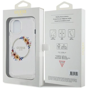 Hurtownia GSM - Etui Guess GUHMP15SHFWFCT Apple iPhone 15 / 14 hardcase IML Květy Wreatch MagSafe transparentní - GUE3248 - {ean13} - Hurt